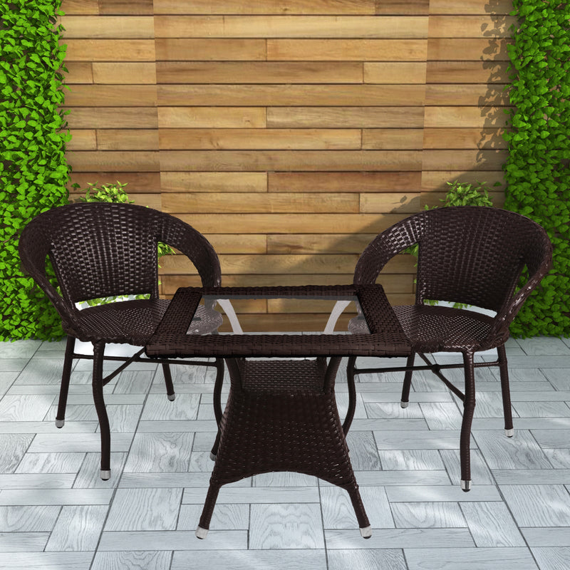 Hapit Outdoor Patio Seating Set 2 Chairs and 1 Table Set