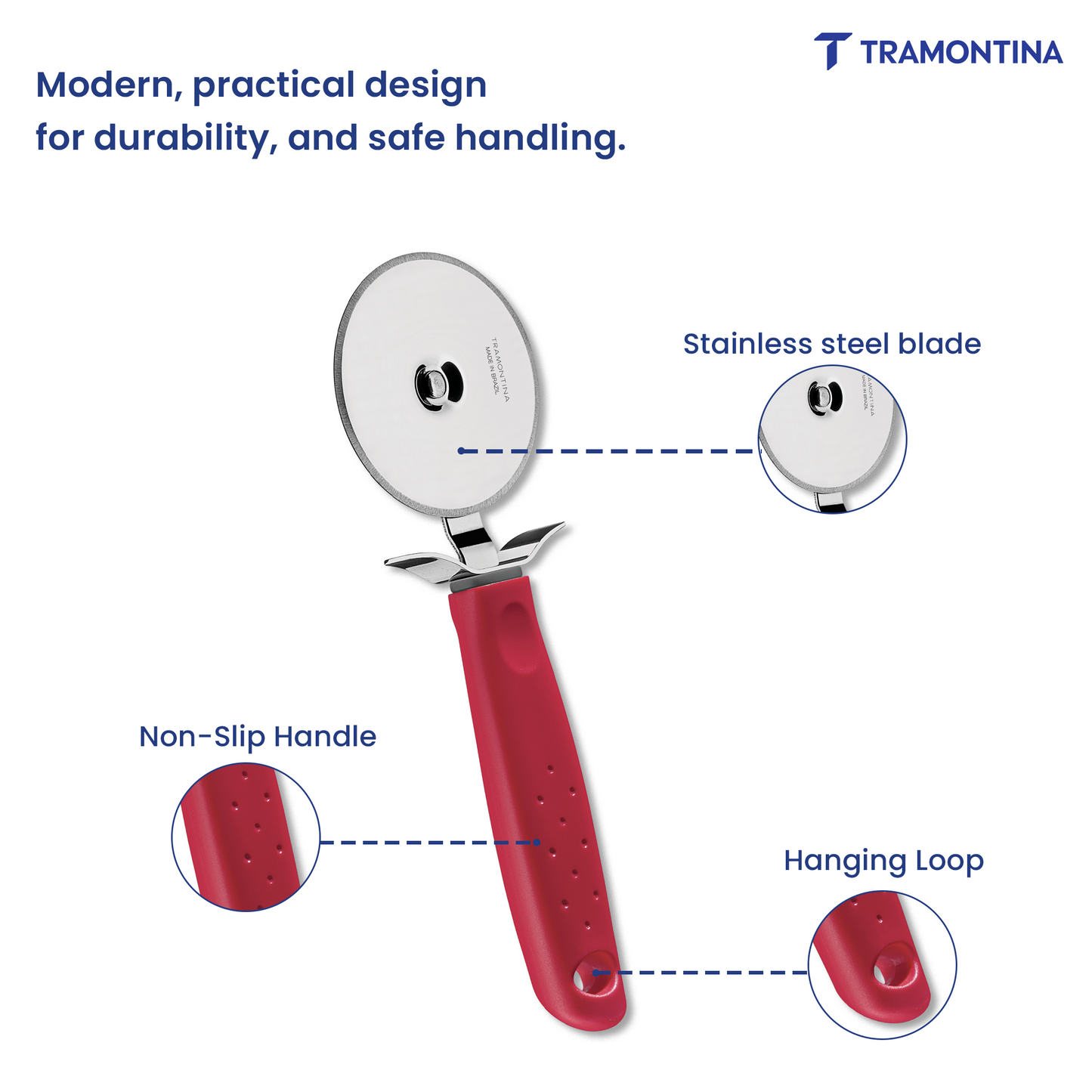 Utilita Pizza Cutter SS - Red