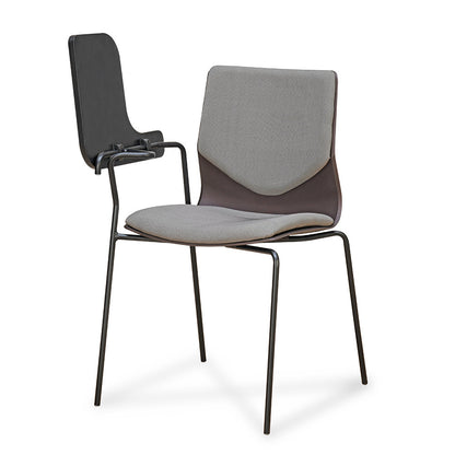 Nilkamal Zing Visitor Chair with Depth Adjustable Writing Pad (Walnut Brown & Black)