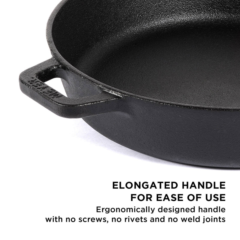 Meyer Pre Seasoned Cast Iron 2pcs Set (24cm Frypan/Skillet + 26cm Curved Roti Tawa)