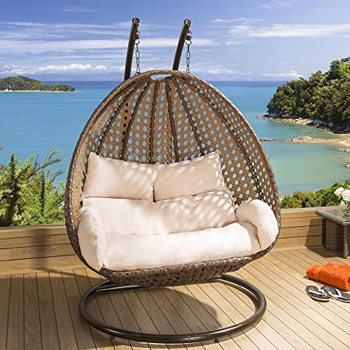 Rosannah Double Seater Hanging Swing With Stand For Balcony , Garden Swing (Gold)