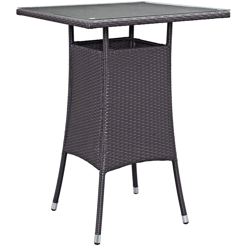 Volta Outdoor Patio Bar Sets 4 Chairs and 1 Table (Dark Brown)