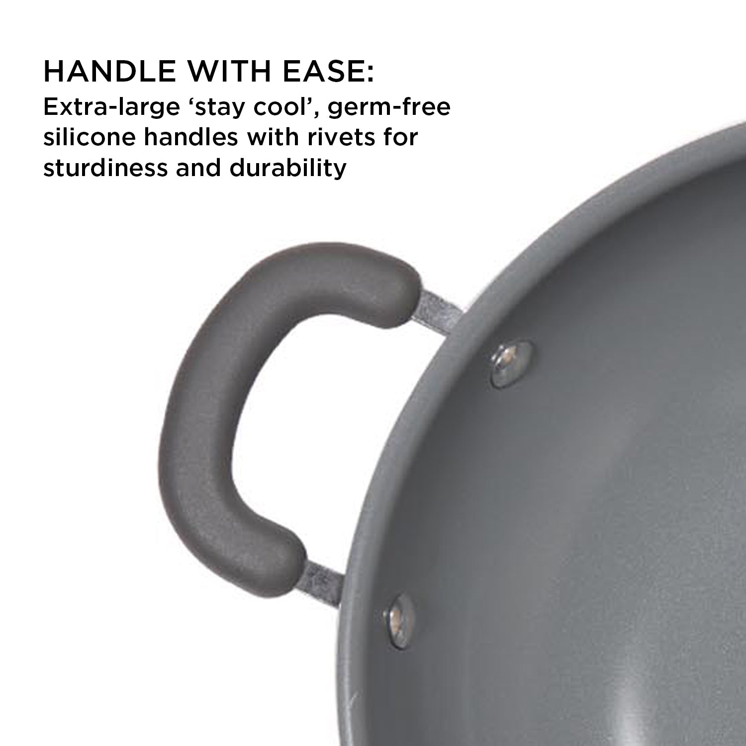 Meyer Anzen Ceramic Coated Cookware 3-Piece Set - 20cm Frypan + Wok/Kadai with Interchangeable Lid