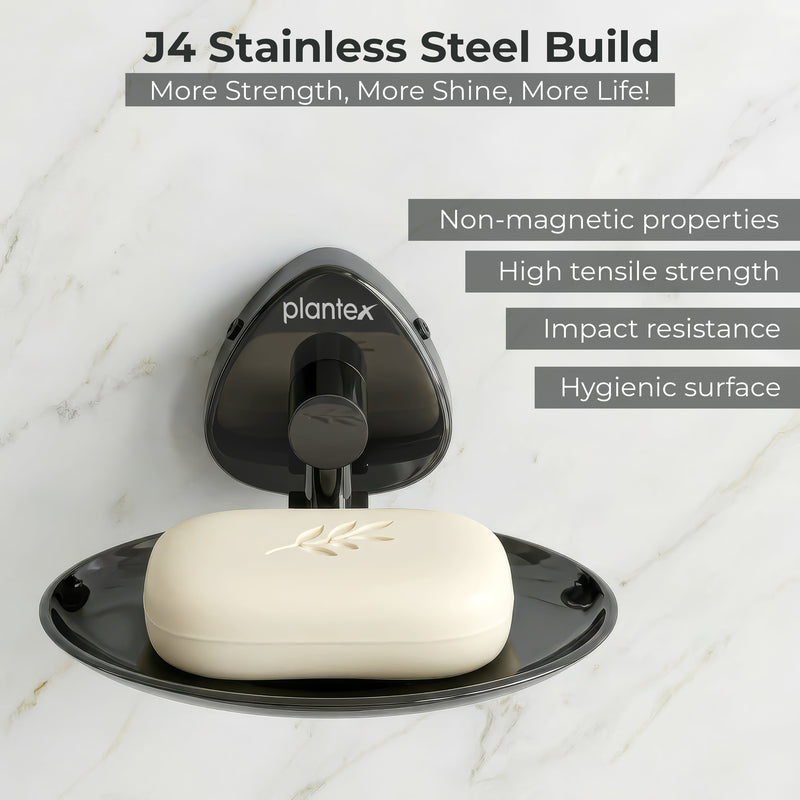 Plantex J4 Stainless Steel Wall Mounted Soap Holder for Bathroom/Soap Holder for Kitchen/Soap Stand for Bathroom/Bathroom Accessories (PVD Black Finish) Angel-3