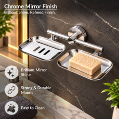 Plantex Galaxy 304 Grade Stainless Steel Bathroom Soap Holder/Soap Stand/Soap Dish for Bathroom Accessories (Chrome)-6