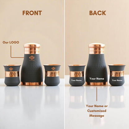 Personalized Copper Bedroom Bottle & Glass Gift Set – Silk Finish