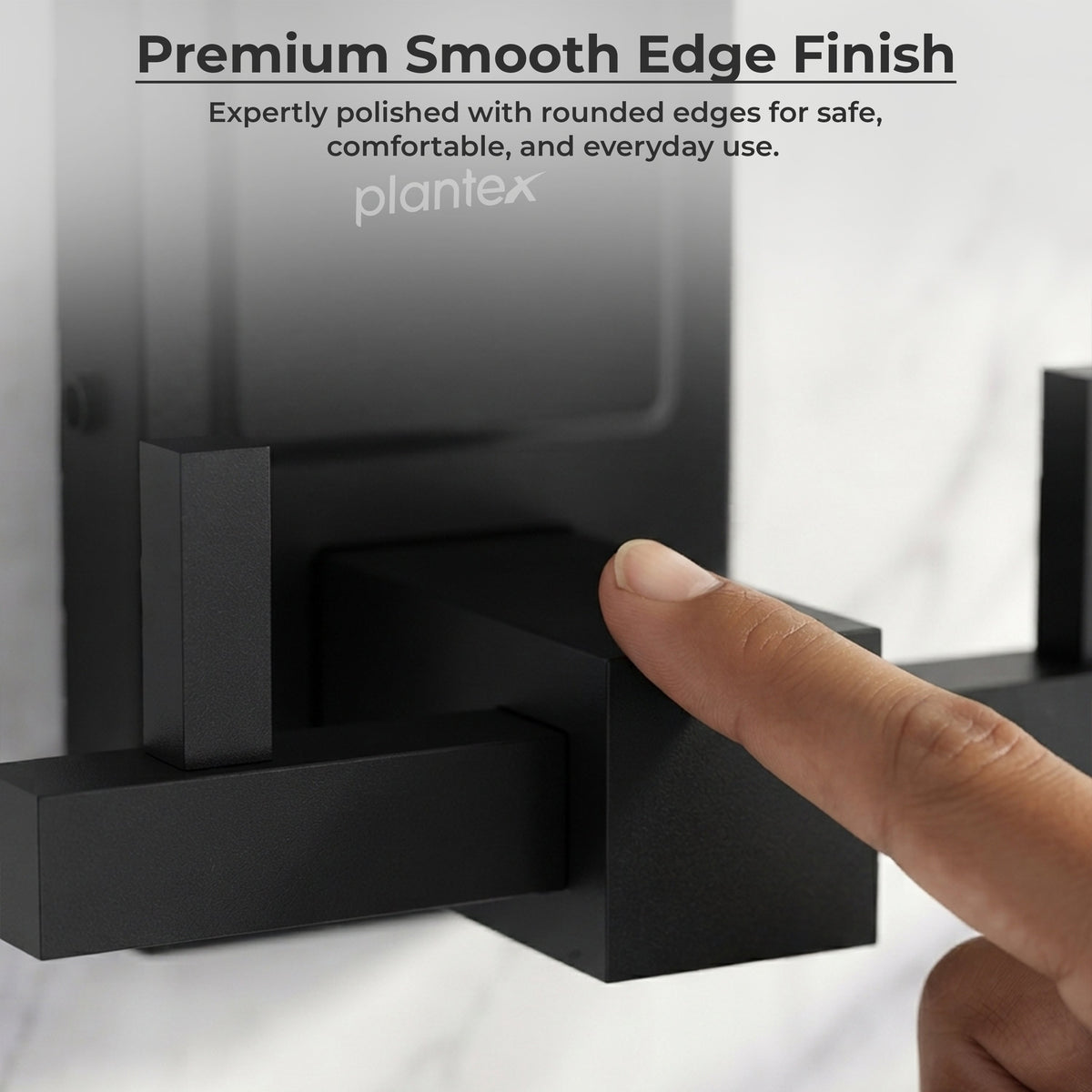 Plantex 304 Grade Stainless Steel Robe Hook/Wall Hooks for Hanging Clothes/Bathroom Hooks for Hanging/Wall Mounted Cloth Hanger - Darcy(Black)-4