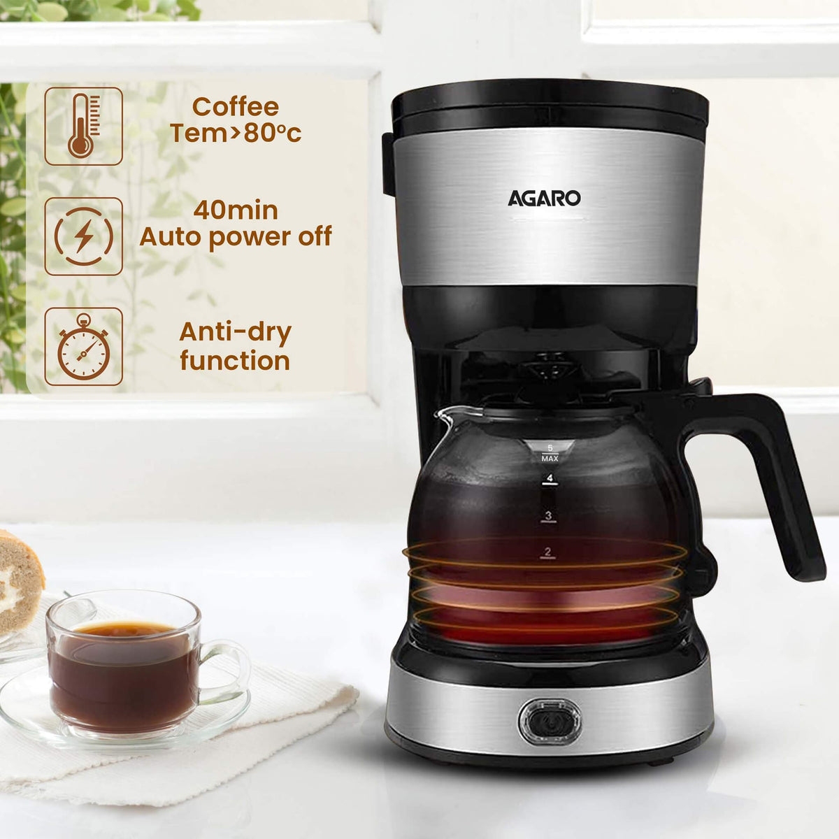 AGARO Royal Drip Coffee Maker - 750W