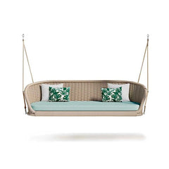 Hoshin Double Seater Hanging Swing Without Stand For Balcony , Garden Swing (Tan) Braided & Rope