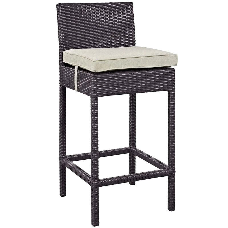 Lomeo Outdoor Patio Bar Sets 4 Chairs and 1 Table (Dark Brown)