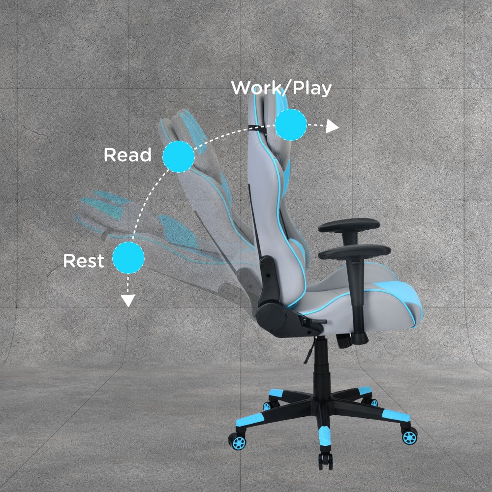 Nilkamal Fyrebird Athena Gaming Chair (Grey / Turquoise)