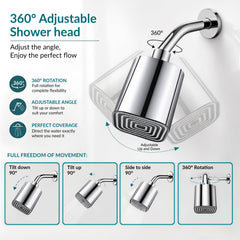 Plantex ABS Square Head Shower/4 Inch Overhead Rain Shower for Home/Hotel/Adjustable Shower Head for Bathroom - Pack of 1 (Chrome, 9011)-4