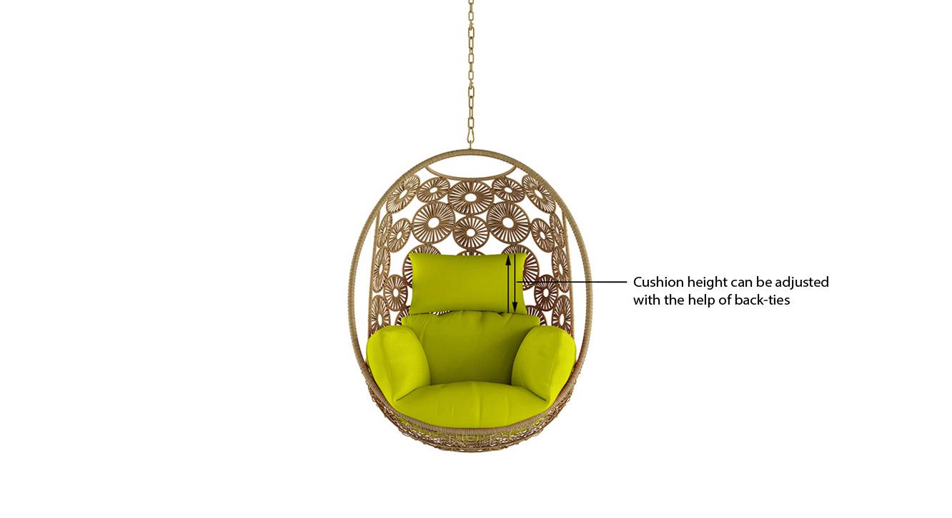 Clemente Single Seater Hanging Swing Without Stand For Balcony , Garden Swing (Honey)