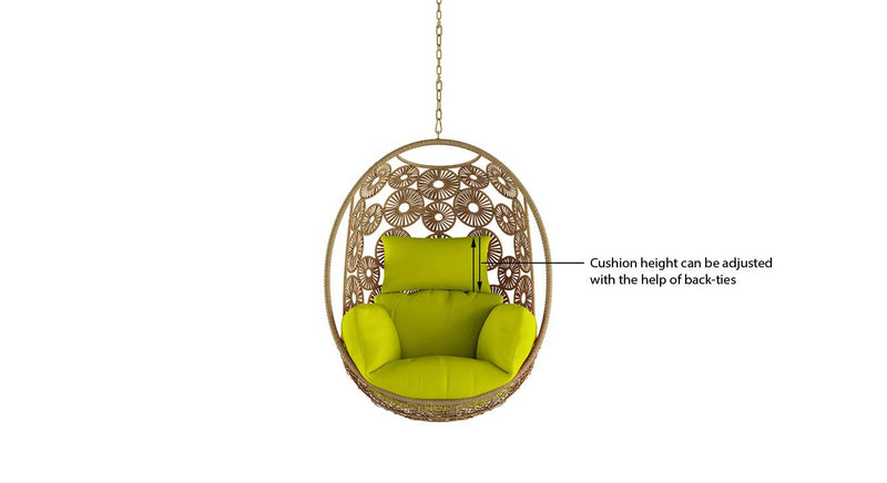 Clemente Single Seater Hanging Swing Without Stand For Balcony , Garden Swing (Honey)