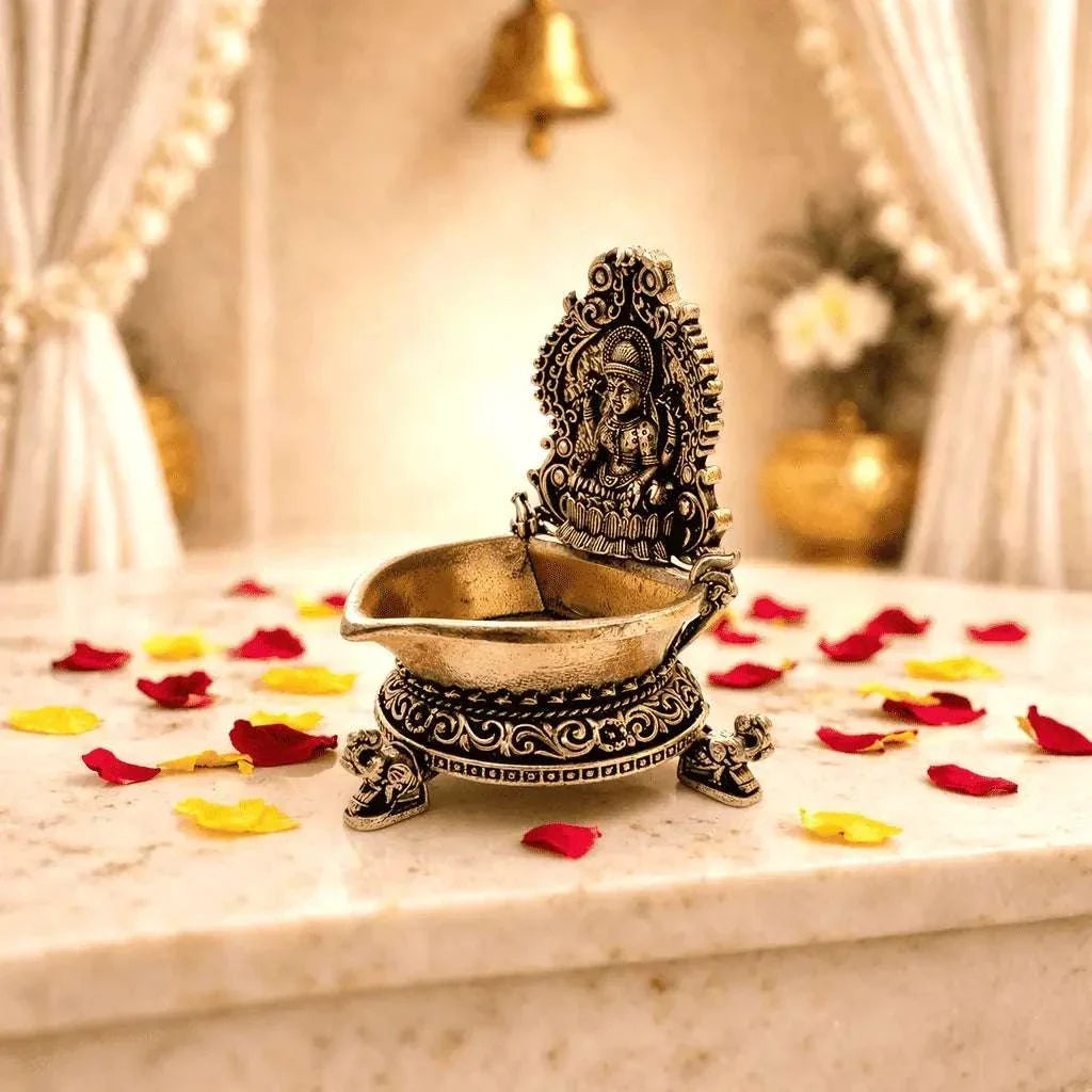 Brass Lakshmi Lightweight Diya (3 Inch)