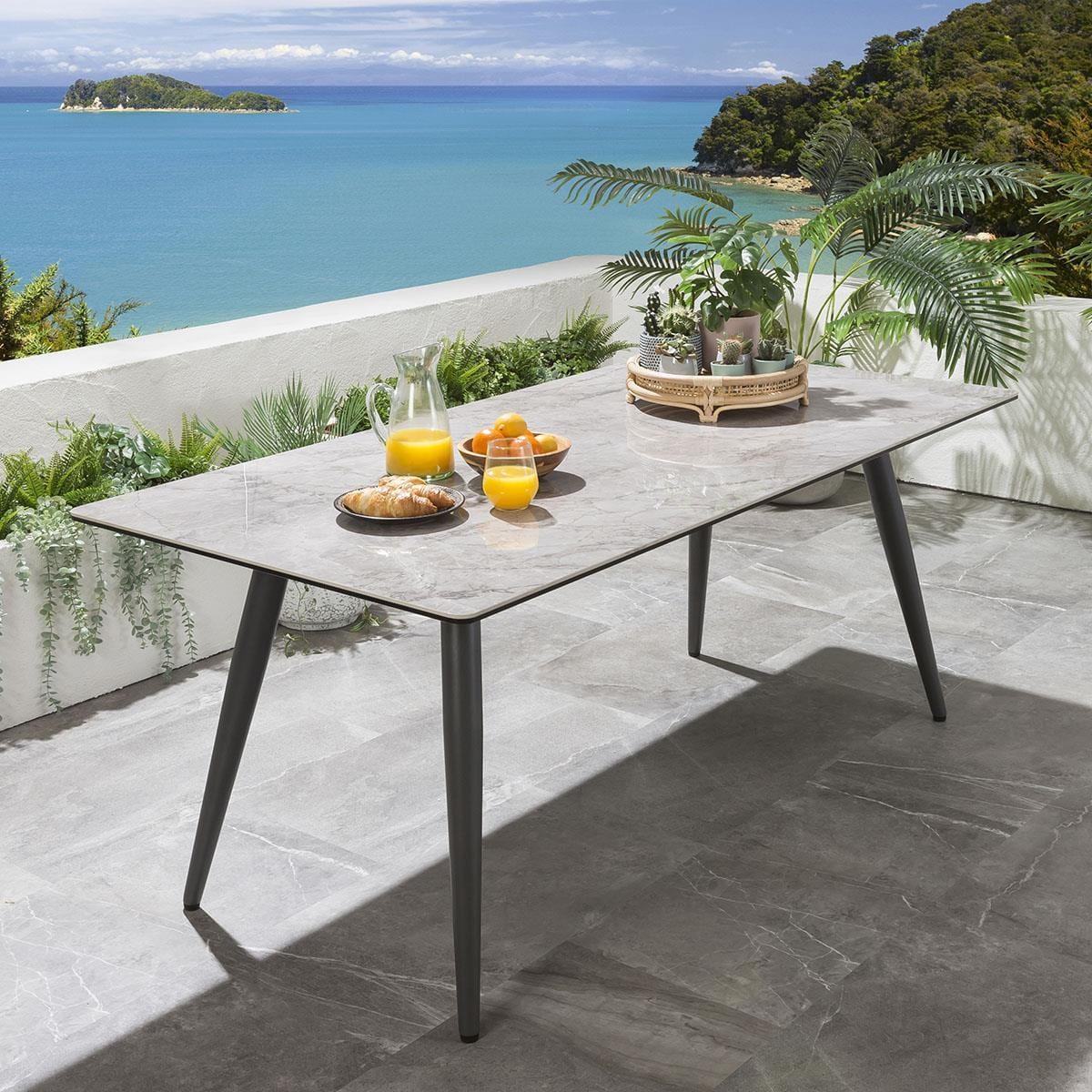 Ventus Outdoor Patio Seating Set 6 Chairs and 1 Table Set (grey)