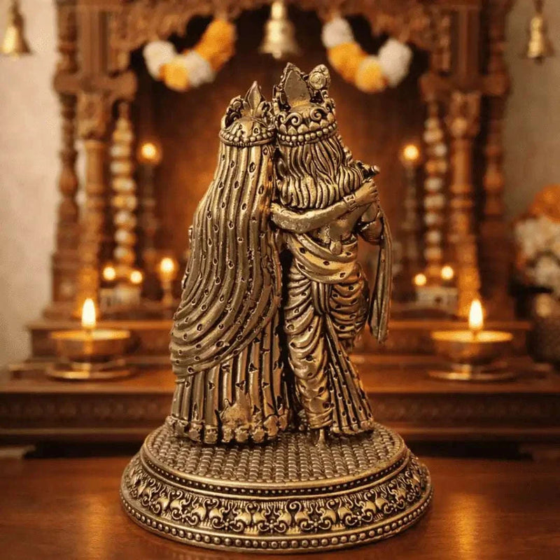 Brass Lightweight Standing Radha Krishna Idol
