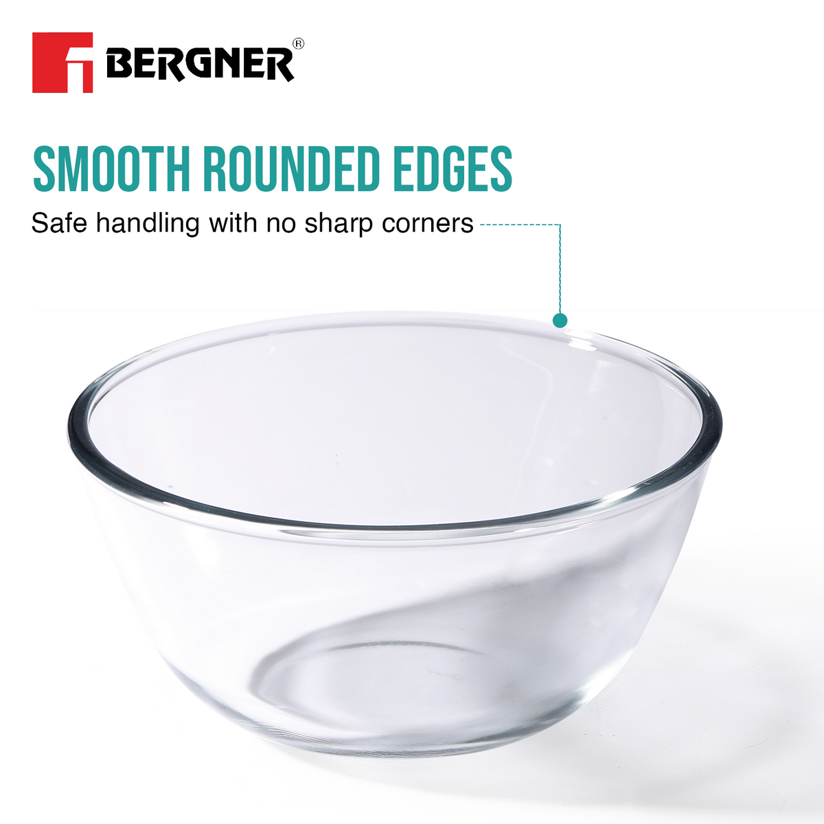 Bergner Ambiento Borosilicate Glass Salad Bowl 2.7L