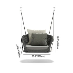 Eon Single Seater Hanging Swing Without Stand For Balcony , Garden Swing (Black)