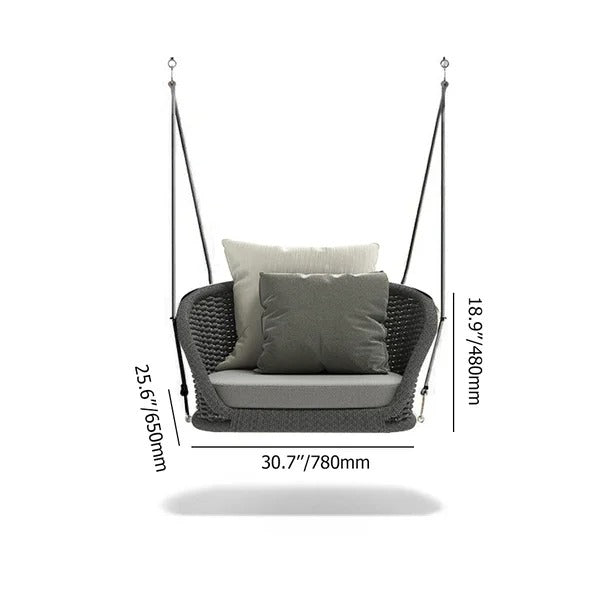 Eon Single Seater Hanging Swing Without Stand For Balcony , Garden Swing (Black)