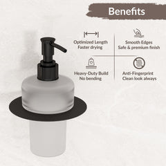 Plantex Liquid Soap Dispenser for Bathroom/Stainless Steel Glass Shampoo Dispenser/Hand wash/Bathroom Accessories - Pack of 1 (Black)-4