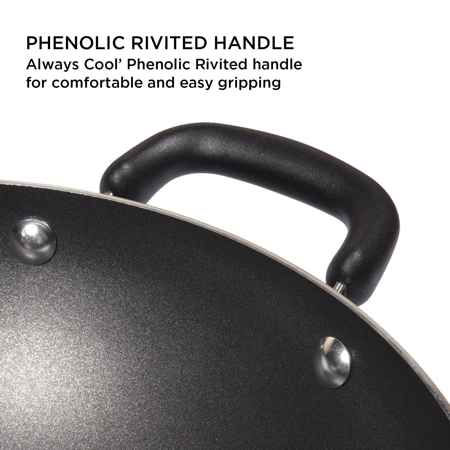 Meyer Merlot Non-Stick 3pcs Set 26cm Frypan + 26cm Kadai Set with Interchangeable Glass Lid