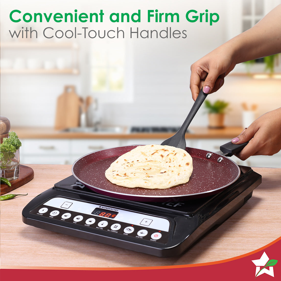 Bandhan Non-stick Cookware 4 Pc. Set | Perfect Gift | Fry Pan, Dosa Tawa, Kadhai with Glass Lid | Healthy, Low Oil Meals | Scratch-resistant | Gas & Induction Compatible | Easy to Clean