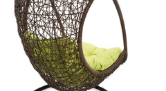 Nucci Single Seater Hanging Swing With Stand For Balcony , Garden Swing (Dark Brown)