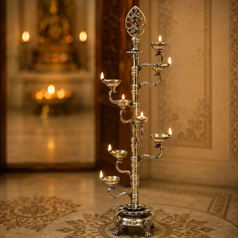 Brass Asthadeep Long Lamp (32 Inch)