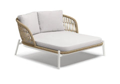 Ecer Outdoor Poolside Sunbed With Cushion Daybed Braided & Rope