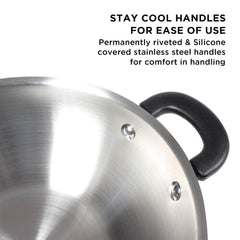 Centennial Nickel Free Stainless Steel Kadai, 22cm
