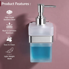 Plantex Heavy-Duty Stainless Steel Liquid Soap Dispenser/Hand Wash Dispenser/Shampoo Dispenser/Bathroom Accessories -Aqua (Chrome)-6