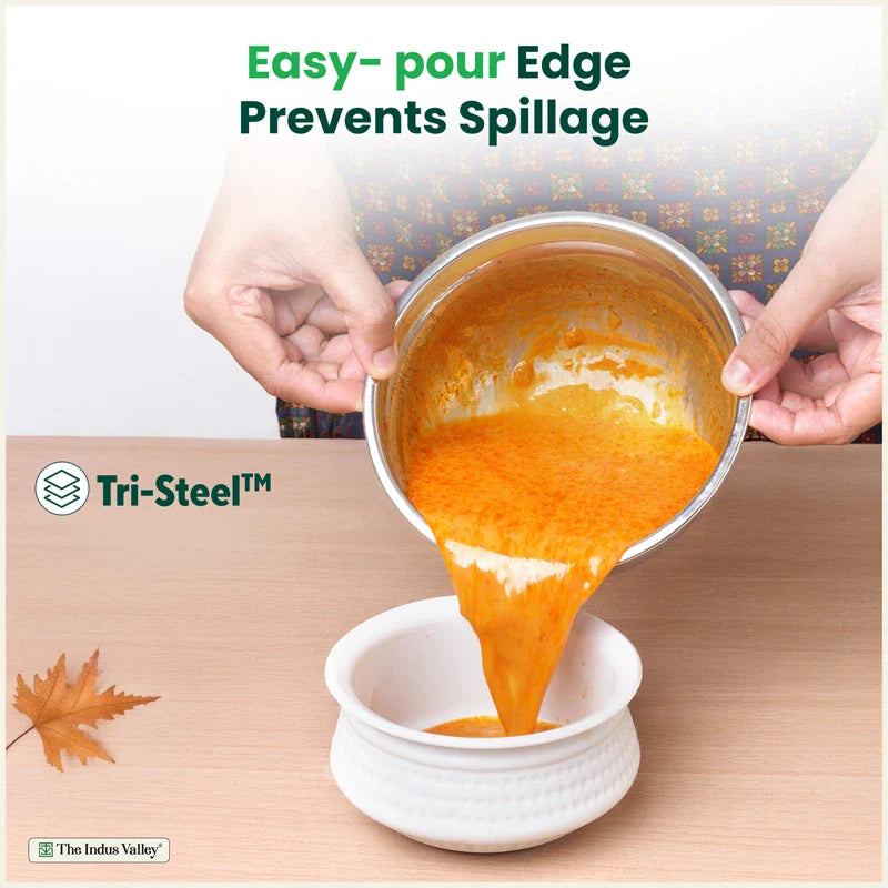 100% Toxin-free Premium Quality  Tri-Steel Stainless Steel Mixing Bowl Set with Lids – 3 Pieces, Food-Safety, Ideal for Mixing, Marinating & Storage (0.7L/1.0L/1.3L)