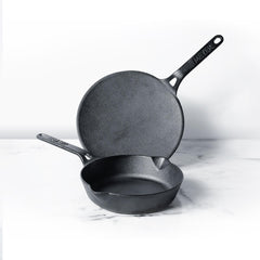 Meyer Pre Seasoned Cast Iron 2pcs Set (20cm Frypan/Skillet + 26cm Roti Tawa)