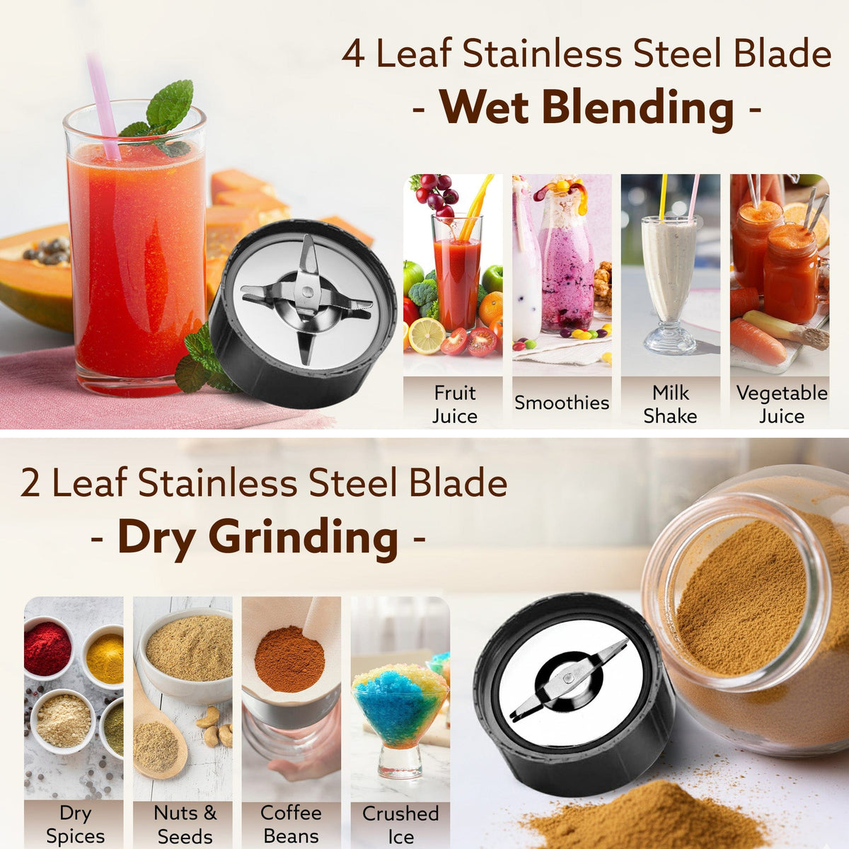 AGARO Regal Nutri Blender with 3 Jars, 400 Watts Personal Blender with 100% Copper Motor