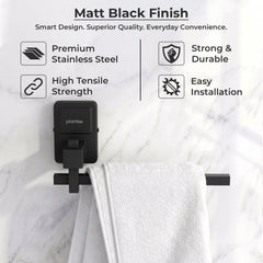 Plantex 304 Grade Stainless Steel Napkin Holder for Wash Basin/Hand Towel Holder for Bathroom/Towel Ring/Bathroom Accessories - Darcy (Black)-5