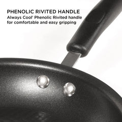 Meyer Merlot Non-Stick 3pcs Set 26cm Frypan + 26cm Kadai Set with Interchangeable Glass Lid