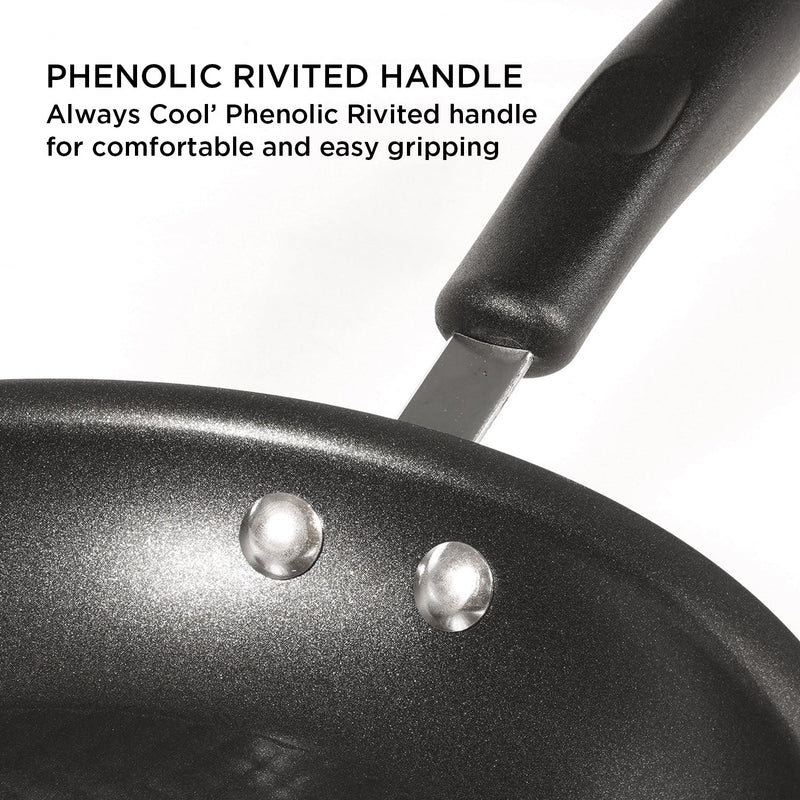 Meyer Merlot Non-Stick 3pcs Set 26cm Frypan + 26cm Kadai Set with Interchangeable Glass Lid
