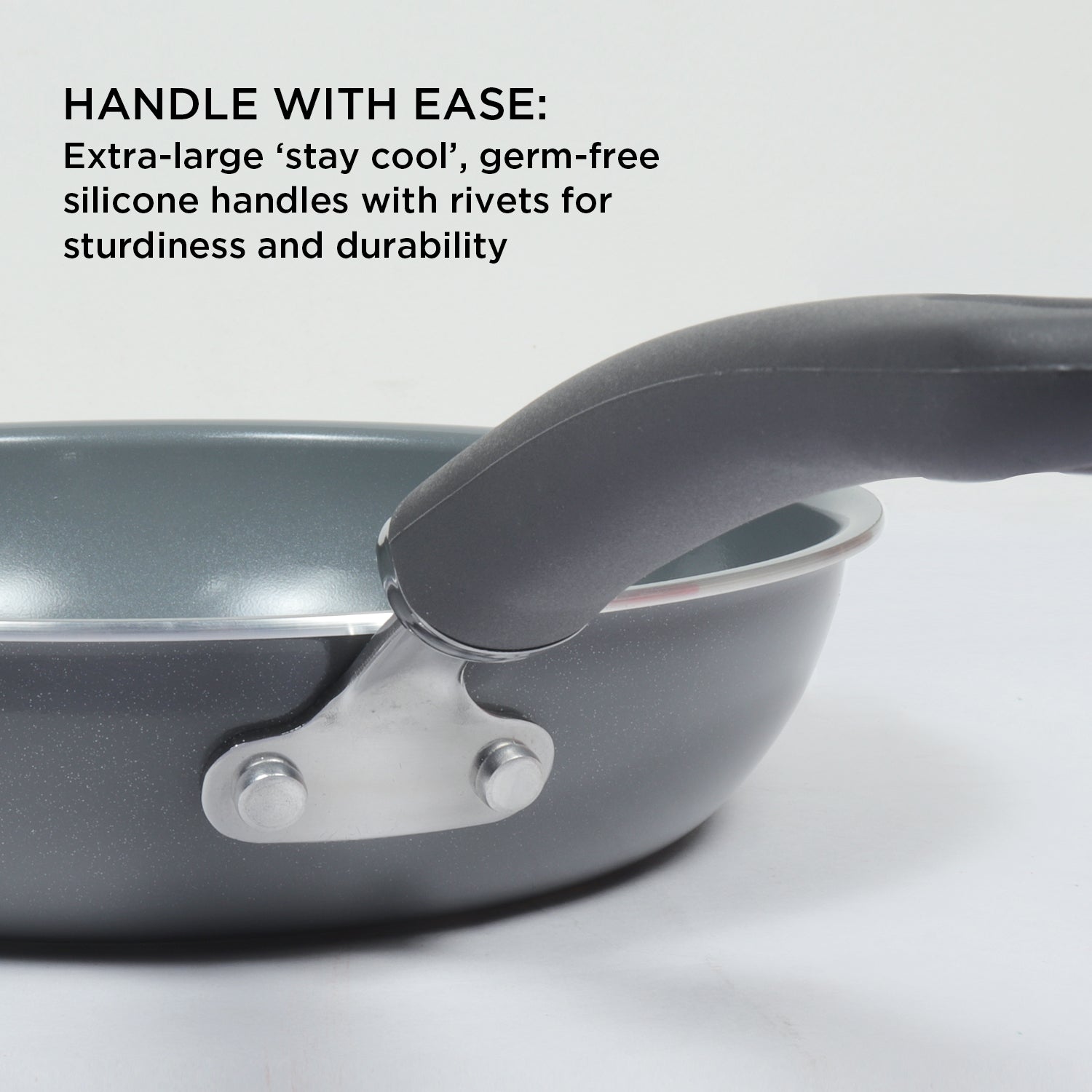 Meyer Anzen Ceramic Coated Cookware 3-Piece Set - 28cm Frypan + 30cm Wok/Kadai with Lid