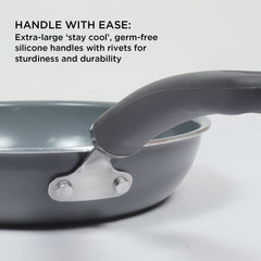 Meyer Anzen Ceramic Coated Cookware 3-Piece Set - 28cm Frypan + 30cm Wok/Kadai with Lid