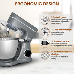 AGARO Elegant Stand Mixer,1400W - Black