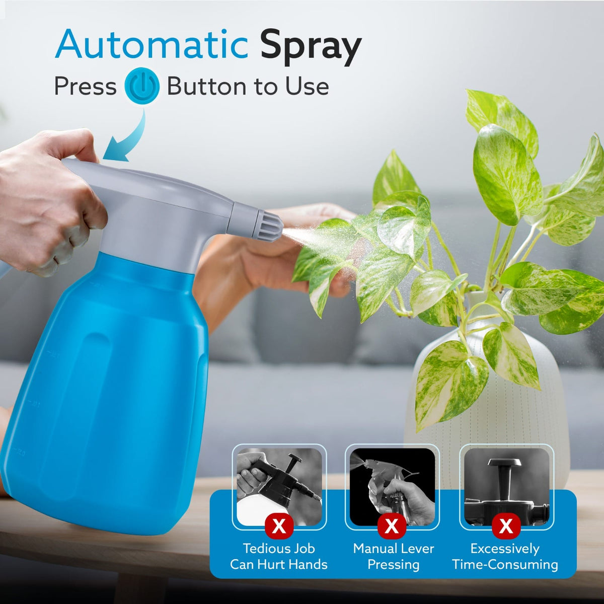 AGARO Elite 2L Electric Sprayer Bottle, Automatic Watering of Indoor/Outdoor Plants, Rechargeable, Power Sprayer with Adjustable Spout for Garden, Fertilizing, Cleaning-4