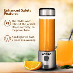 AGARO Galaxy Portable Blender, For Smoothie And Juices, Portable Hand Blender For Kitchen, USB Rechargeable Fruit Juicer