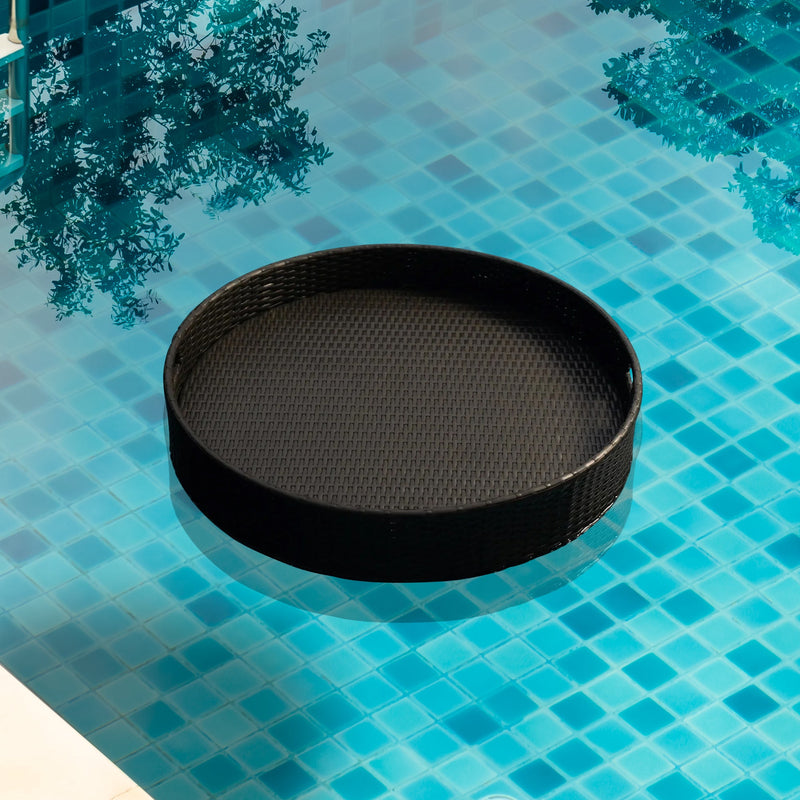 Enciso Luxury Floating Serving Tray For Swimming Pool - Black ( Round )