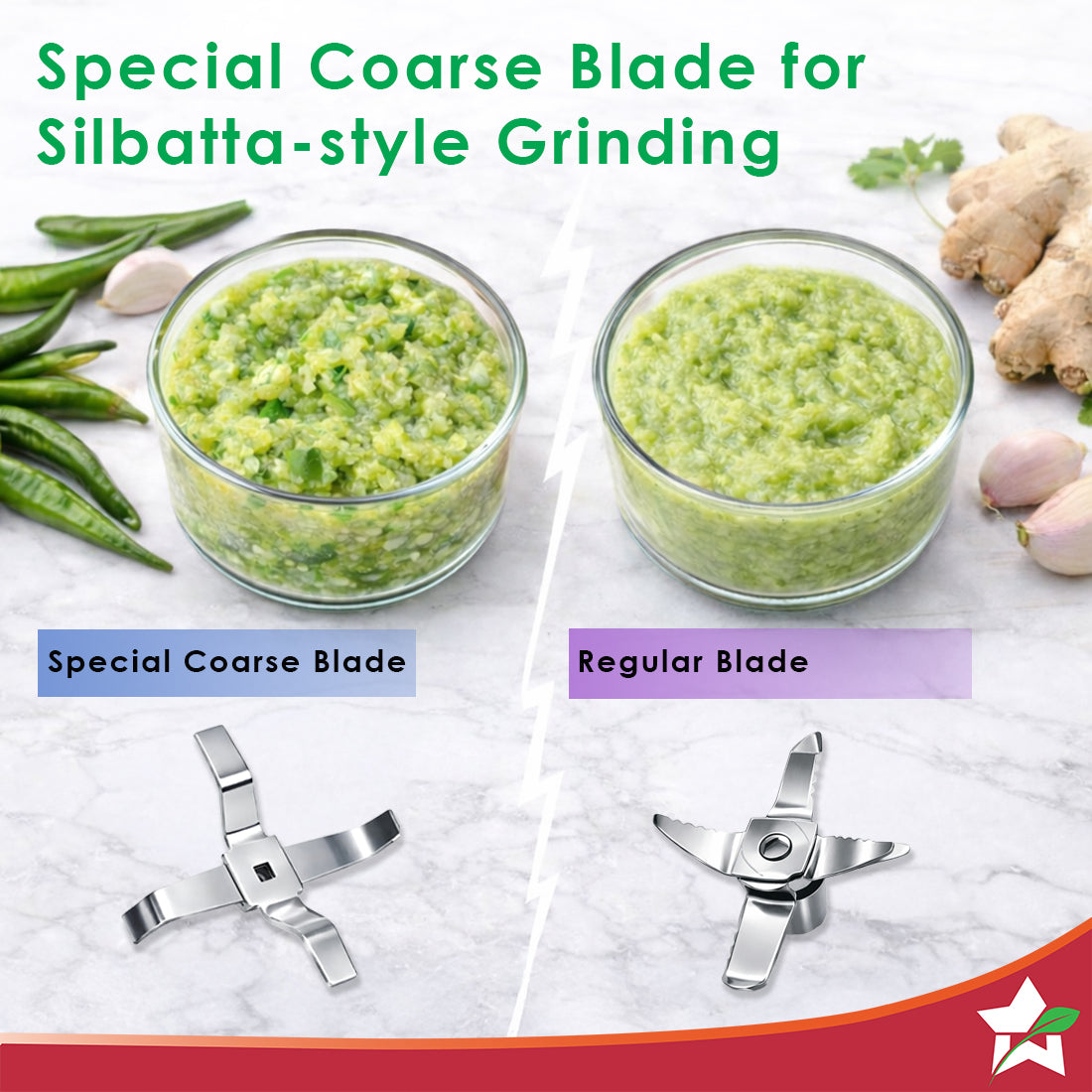 Wonderchef Cube 1000W Mixer Grinder, 3 Jars with Flow Breakers, Special Coarse Blade for Silbatta-style Khada Masala Gri