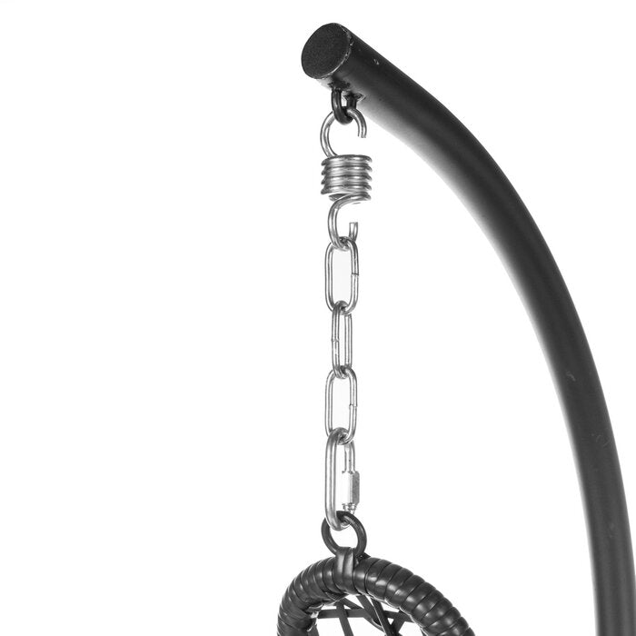 Kasa Single Seater Hanging Swing With Stand For Balcony , Garden (Black)