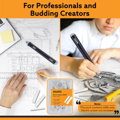 AGARO Electric Eraser Refill Pack of 70, 2.3mm & 5mm Eraser, Sketching, Drawing, Portrait Shading