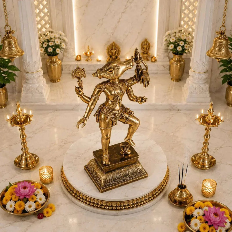 Brass Standing Varahi Devi Idol (24 Inch)