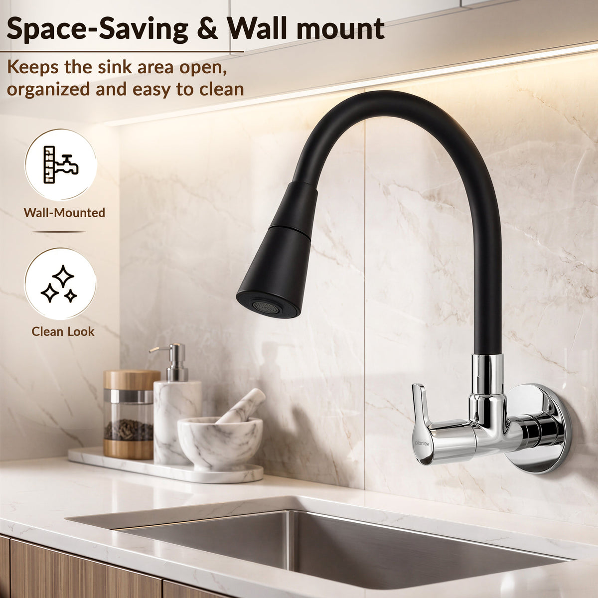 Plantex Flexible Sink Cock for Kitchen/Sink Tap with Pull Down Sprayer-6