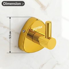 Plantex J4 Stainless Steel Clothes Hanger for Wall/Hangers for Bathroom/Robe Hook/Bathroom Accessories (PVD Gold Finish) Angel-4